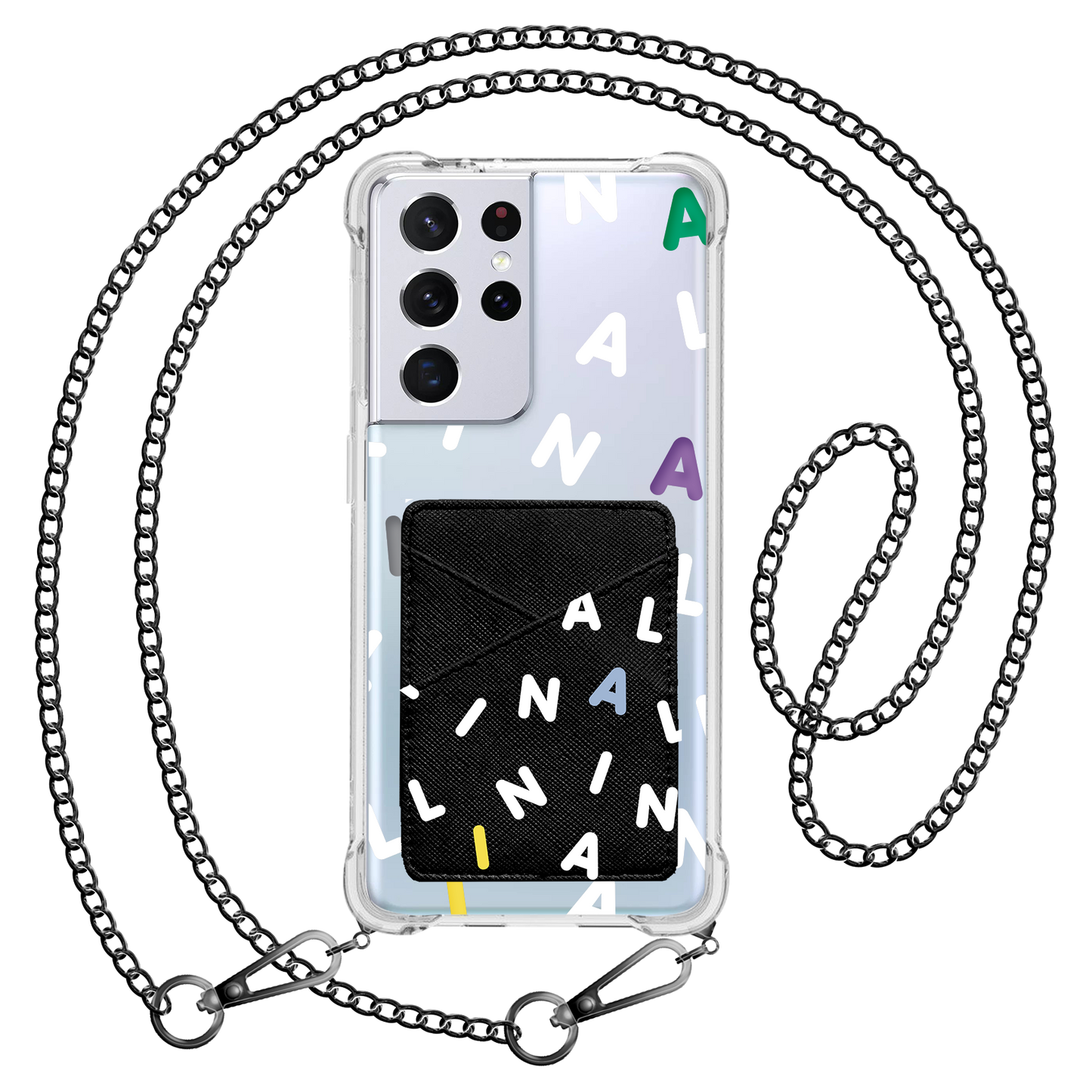 Android Phone Wallet Case - CUSTOM Monogram 2.0 White