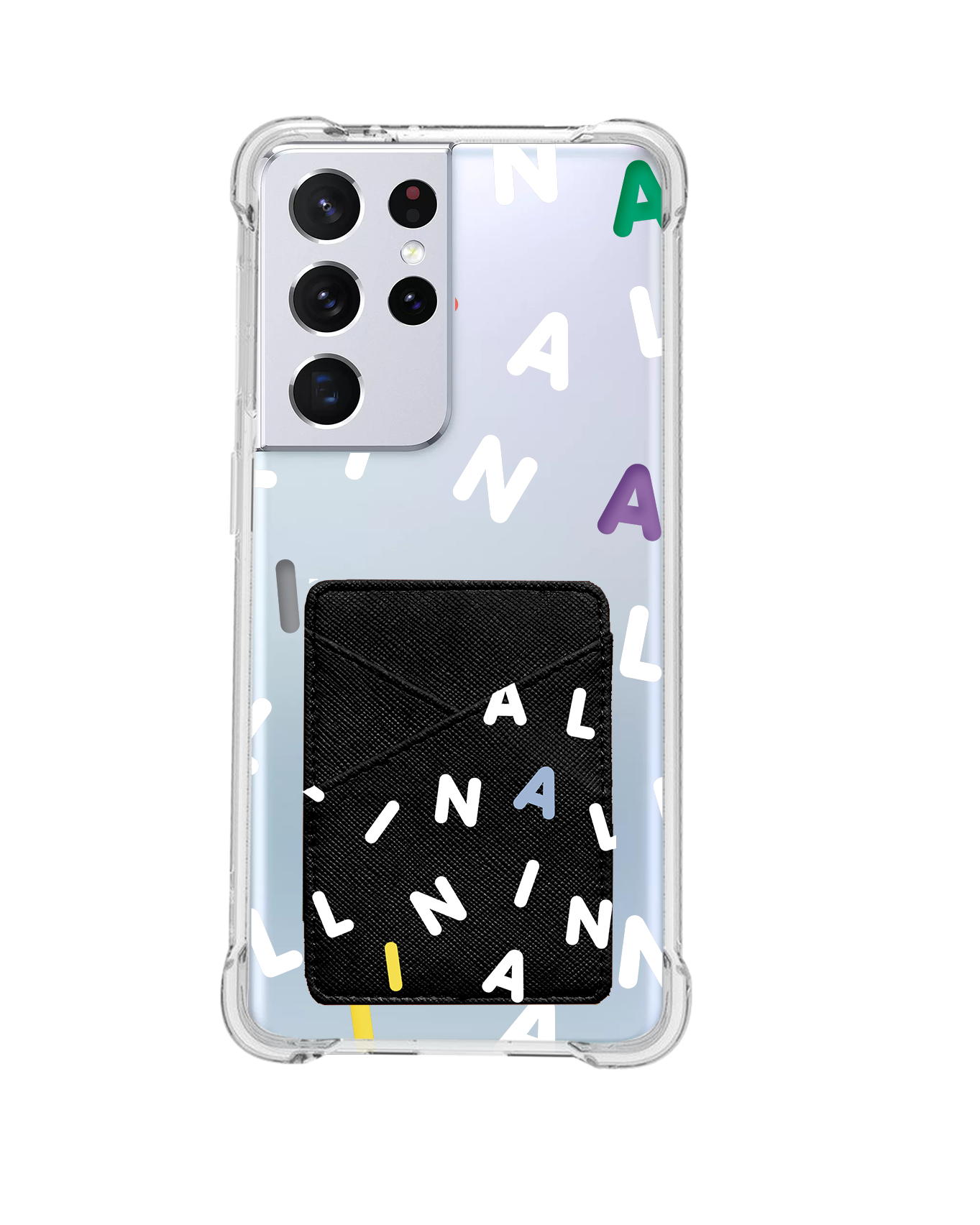 Android Phone Wallet Case - CUSTOM Monogram 2.0 White