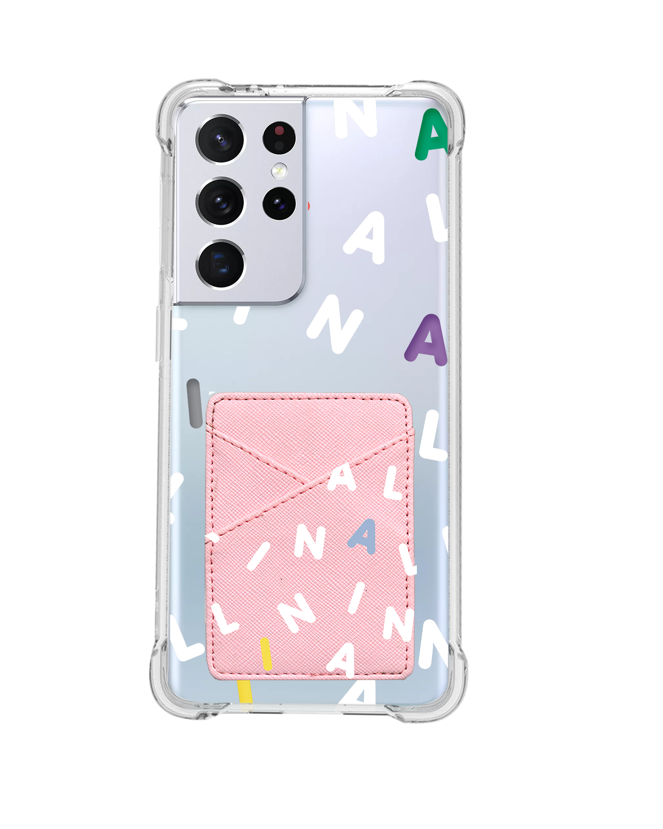 Android Phone Wallet Case - CUSTOM Monogram 2.0 White