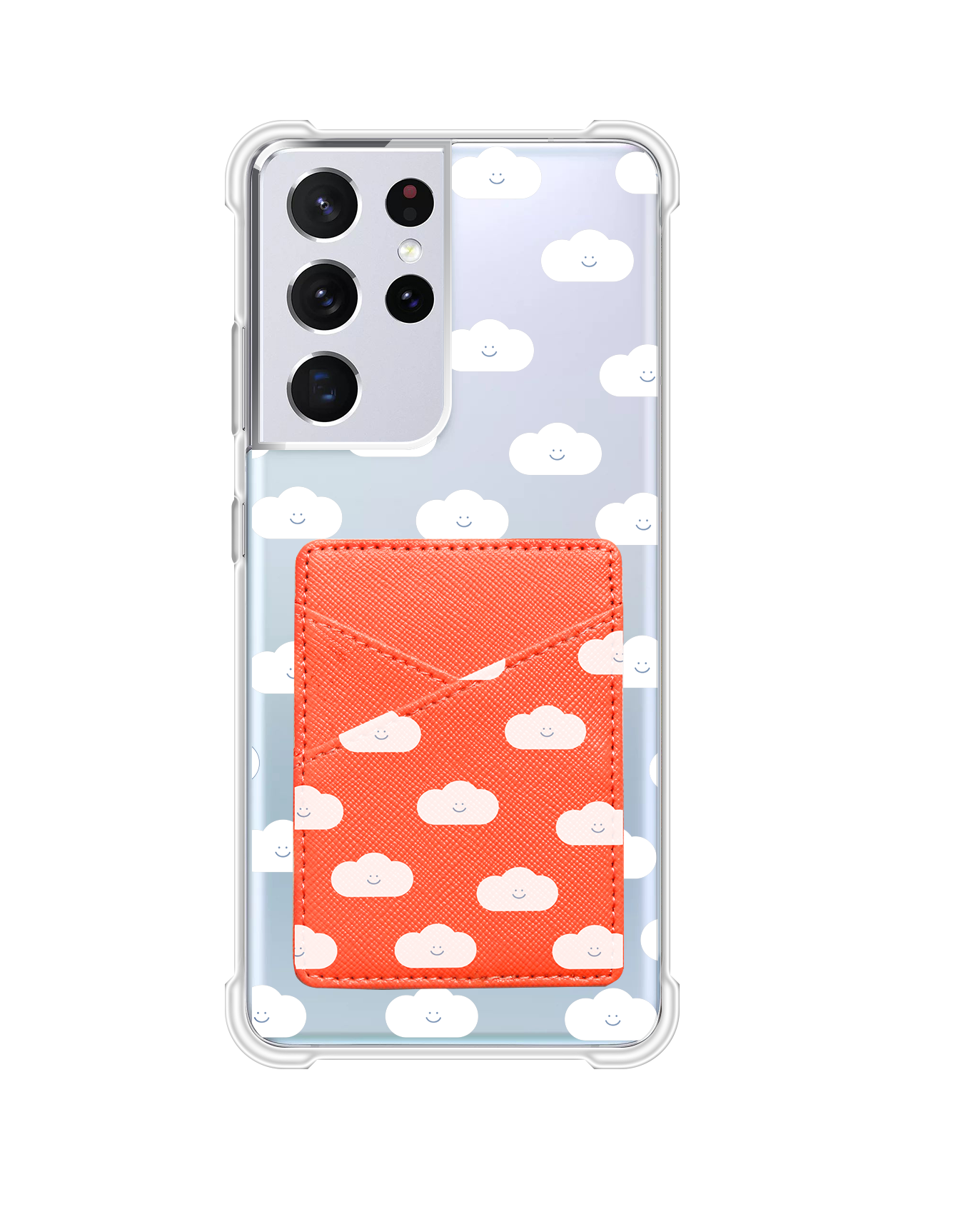 Android Phone Wallet Case - White Clouds