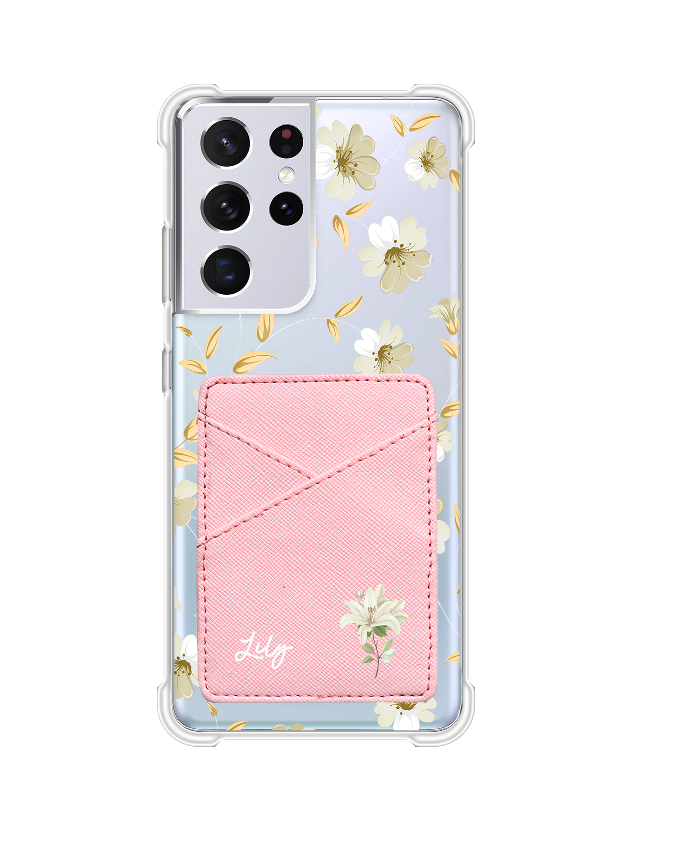 Android Phone Wallet Case - White Magnolia