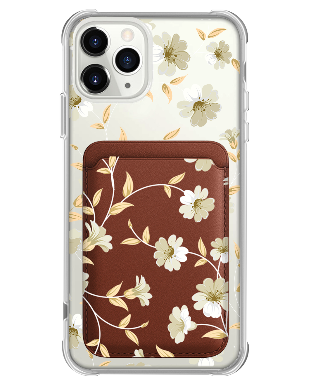 iPhone Magnetic Wallet Case - White Magnolia