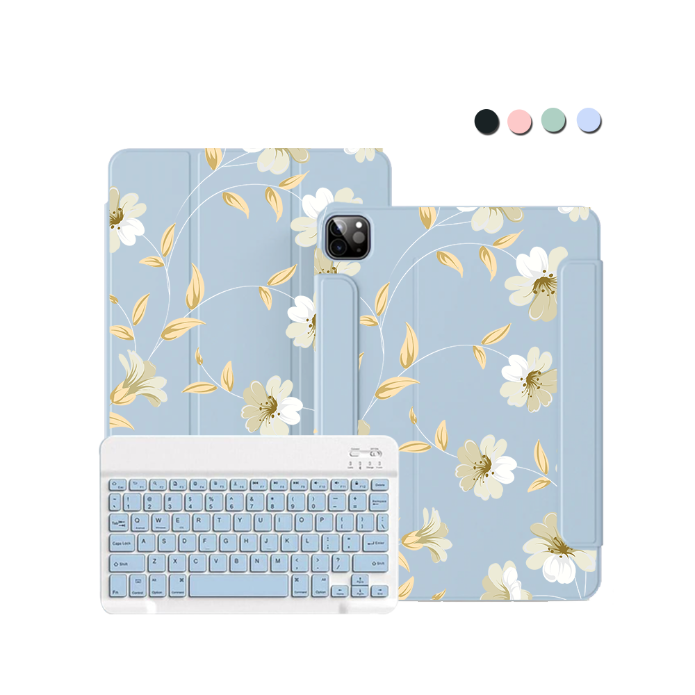 iPad Wireless Keyboard Flipcover - White Magnolia