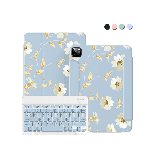 iPad / Android Tab Wireless Keyboard Flipcover - White Magnolia