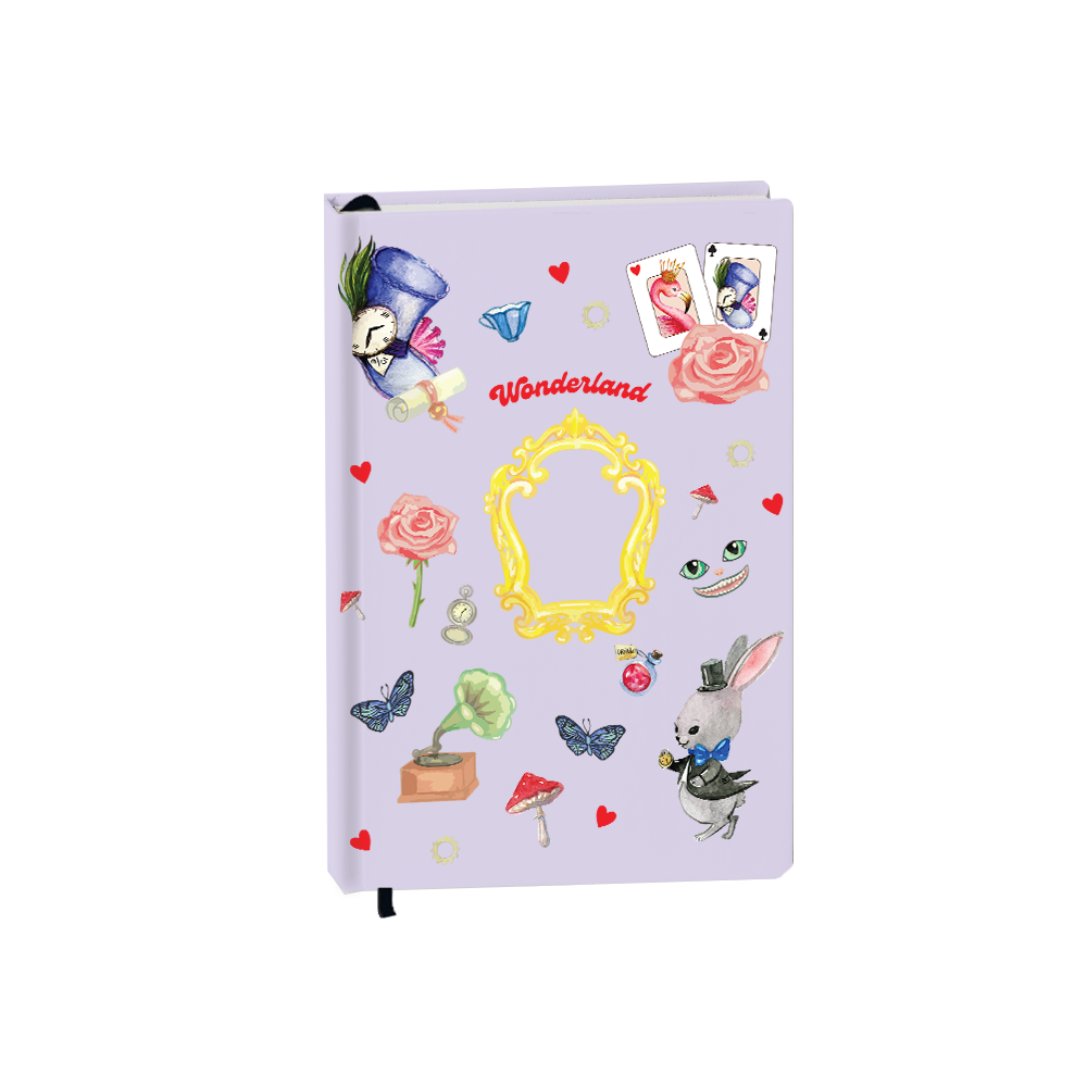 Hardcover Bookpaper Journal - Wonderland (with Elastic Band & Bookmark)