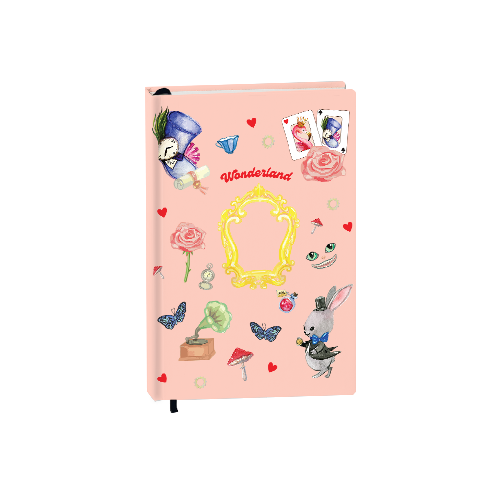 Hardcover Bookpaper Journal - Wonderland (with Elastic Band & Bookmark)