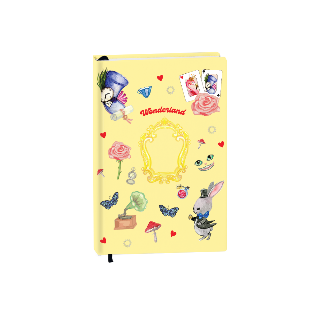 Hardcover Bookpaper Journal - Wonderland (with Elastic Band & Bookmark)