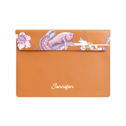 Vegan Leather Sleeve - Fish & Floral 1.0