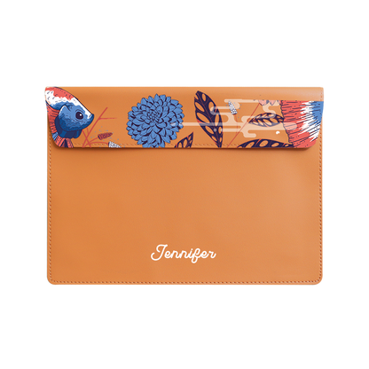 Vegan Leather Sleeve - Fish & Floral 2.0