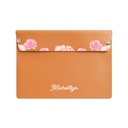 Vegan Leather Sleeve - January Carnation