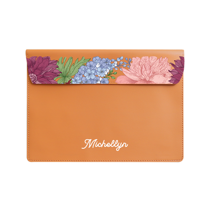 Vegan Leather Sleeve - July Delphinium