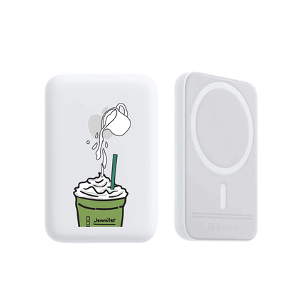 Magnetic Wireless Powerbank - Matcha Frappe