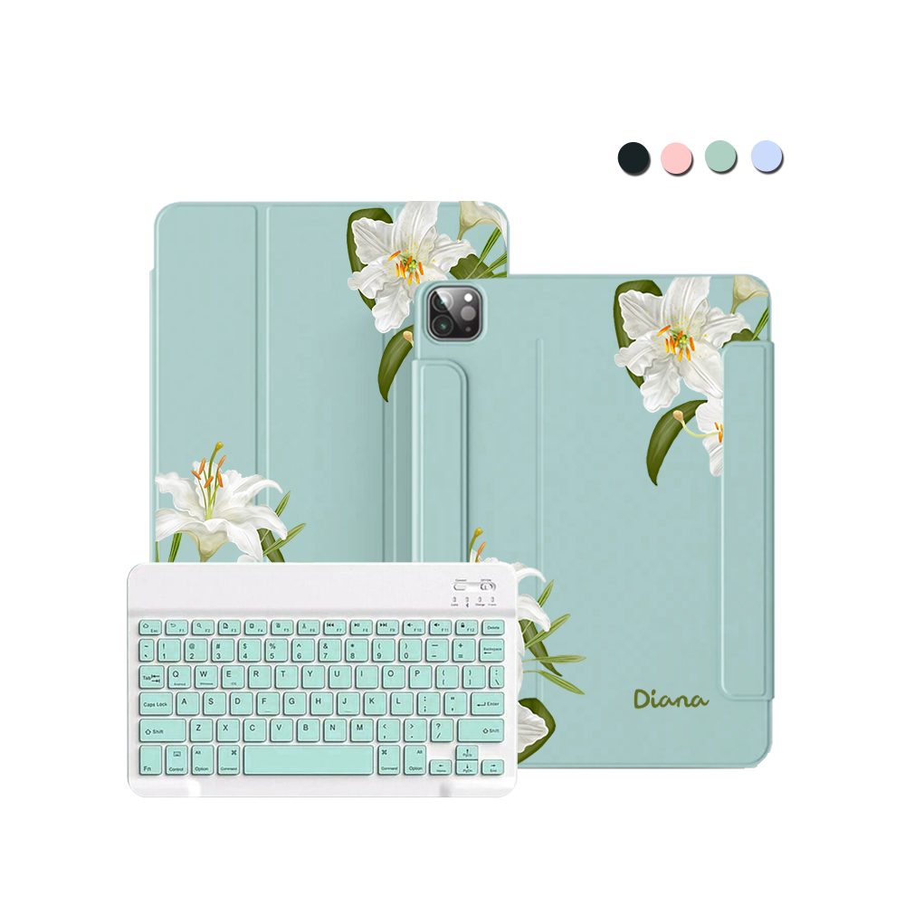 iPad Wireless Keyboard Flipcover - May Lily of the Valley