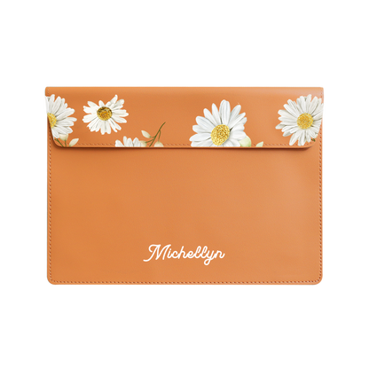 Vegan Leather Sleeve - October Chrysanthemum