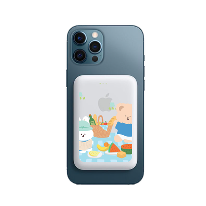 Magnetic Wireless Powerbank - Picnic Blue