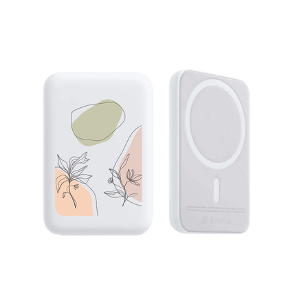 Magnetic Wireless Powerbank - Sketchy Flower
